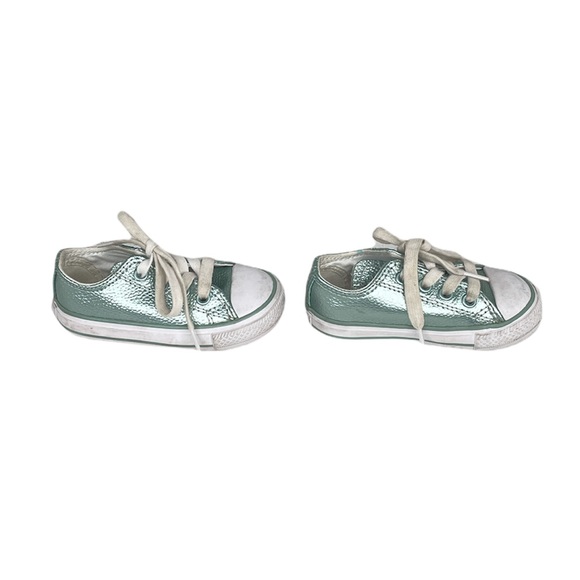 Converse Pebble Leather Low Tops, Mint Green, Toddler 5 - Picture 4 of 9
